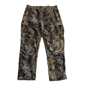 Game Winner Camo Tactical Cargo Pocket Pants Mens XL 40" x 31" Real Tree Cotton